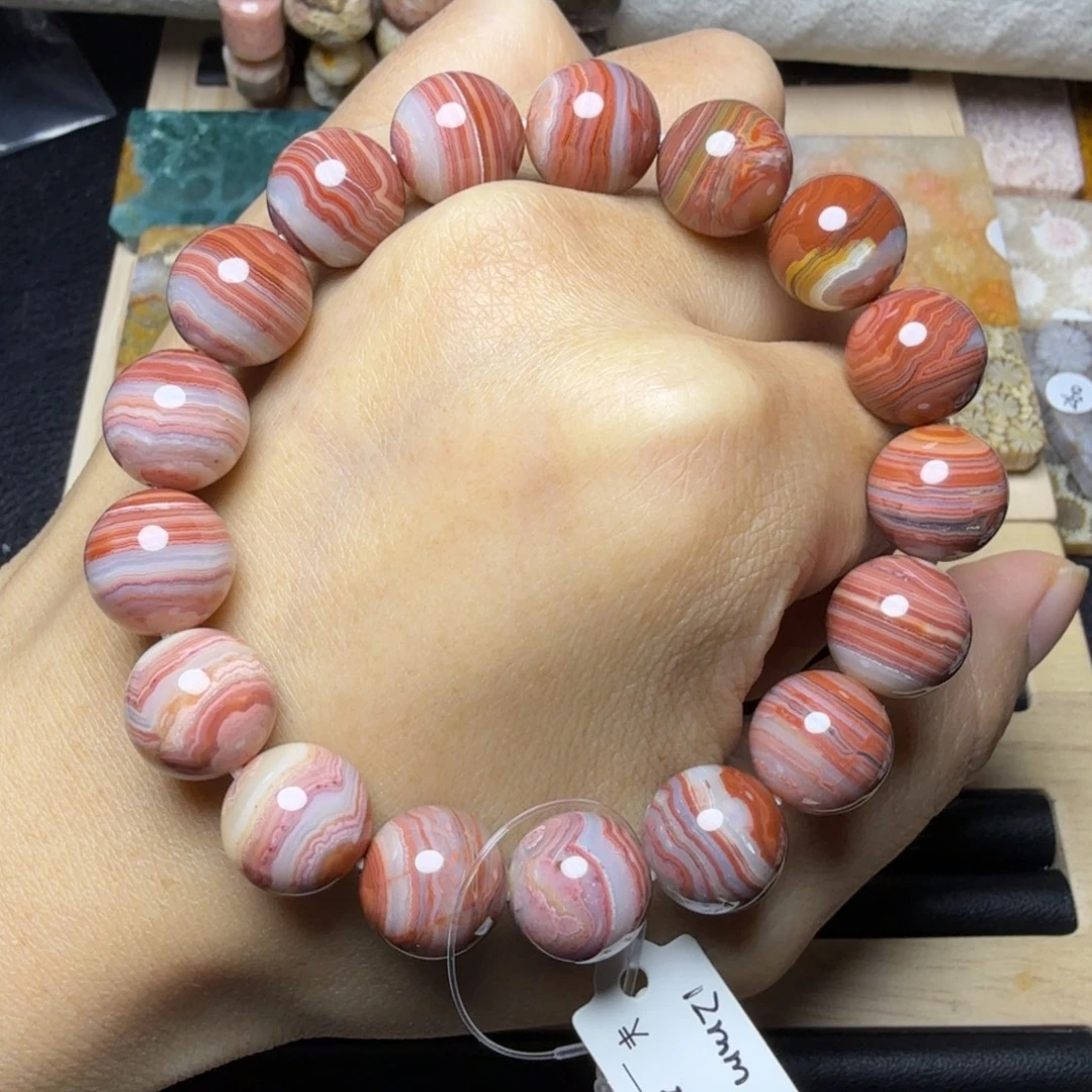 石英质玉未镶嵌货头，12咪 红粉千层 彩虹玛瑙