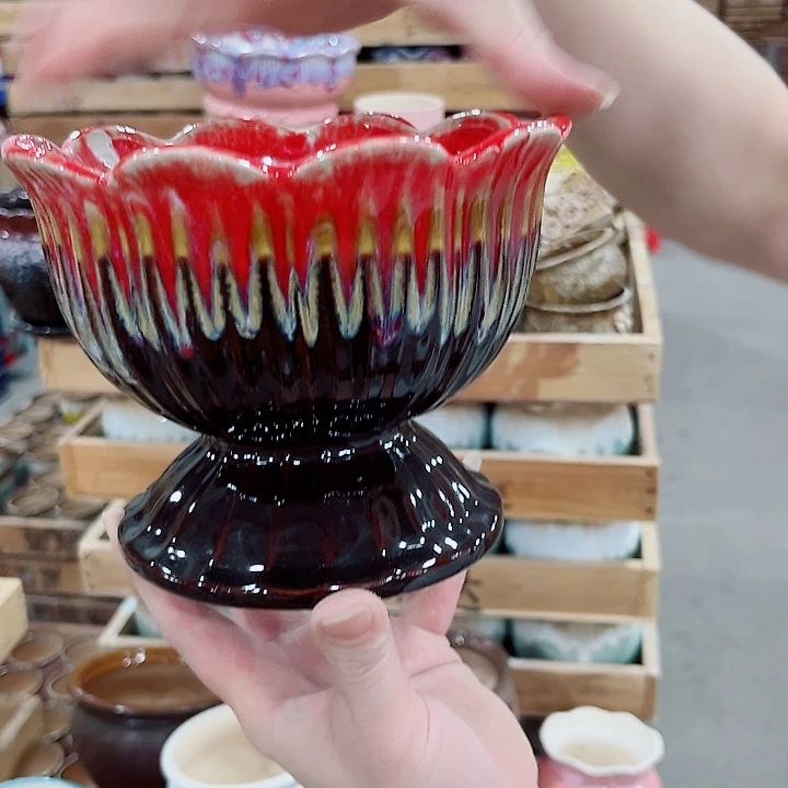 有孔.凑单10元陶瓷花盆发货！