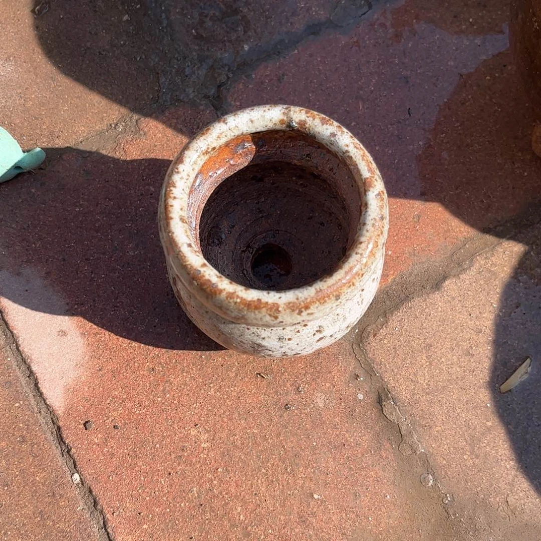 泥塑不**鱼古镇炻陶花盆瑕疵