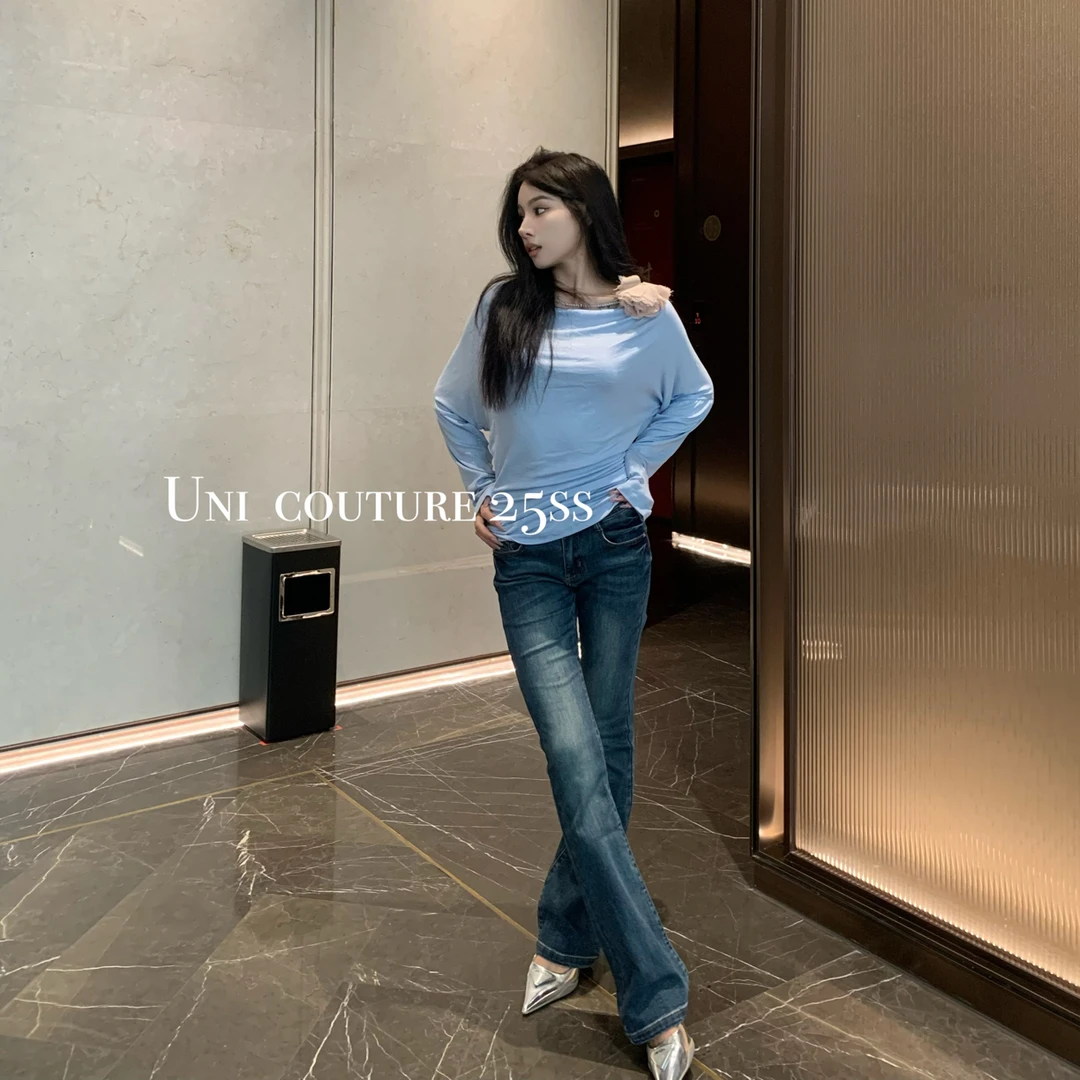 Uni｜25ss  升级版女团腿低腰韩国牛仔微喇裤