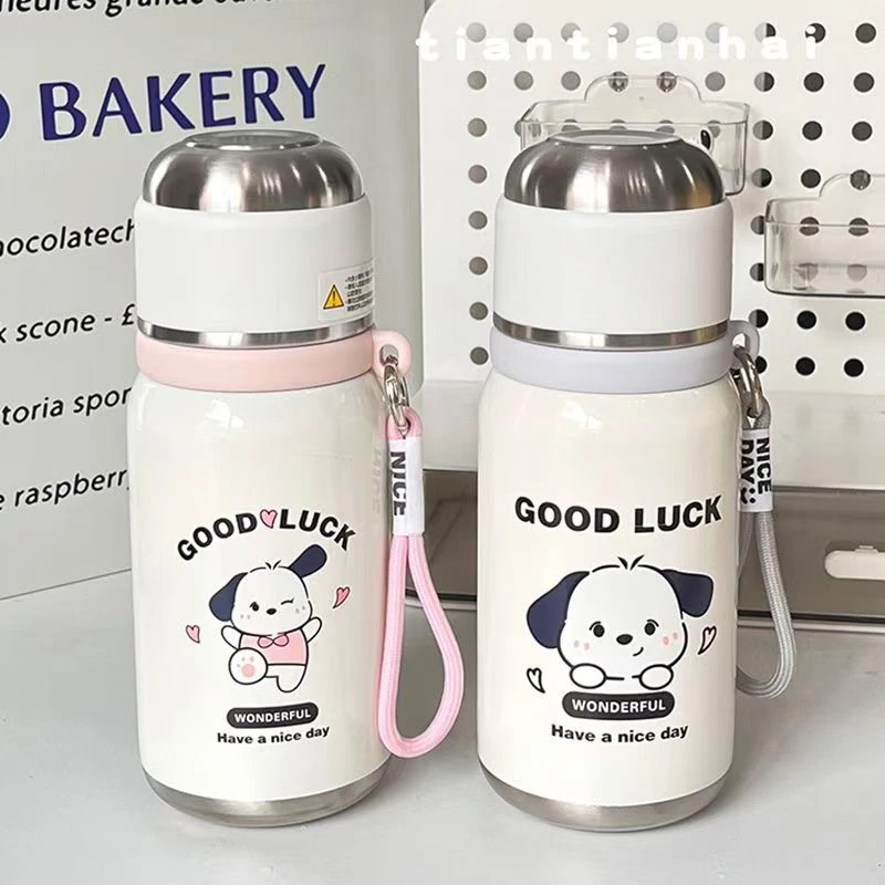 狗狗保温杯女生不锈钢学生泡茶可爱茶水分离水杯简约小巧便携杯子