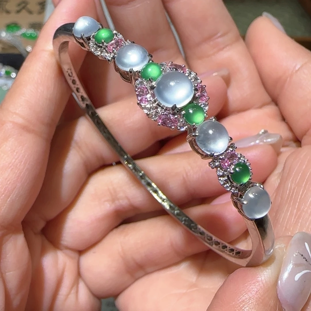 【闪购商品】翡翠手链18K金镶嵌缅甸