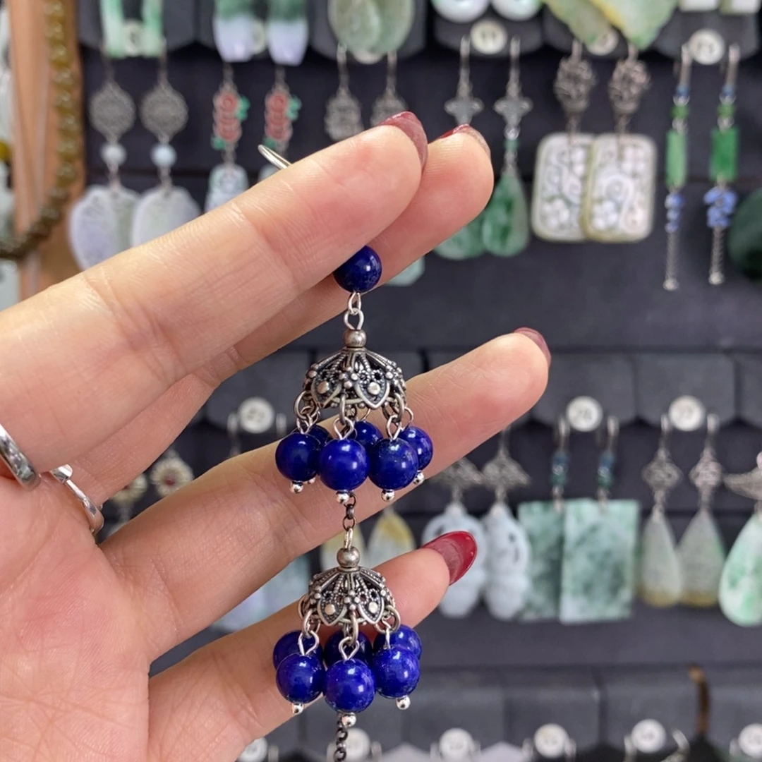 青金石银S925镶嵌颈饰❀***X31