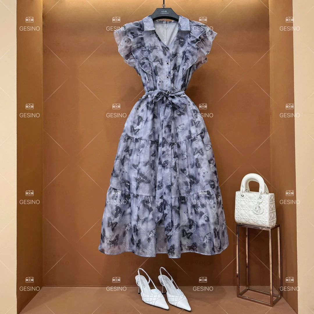 【小露】春夏丨设计师轻奢法式印花女士连衣裙 CX-2024582