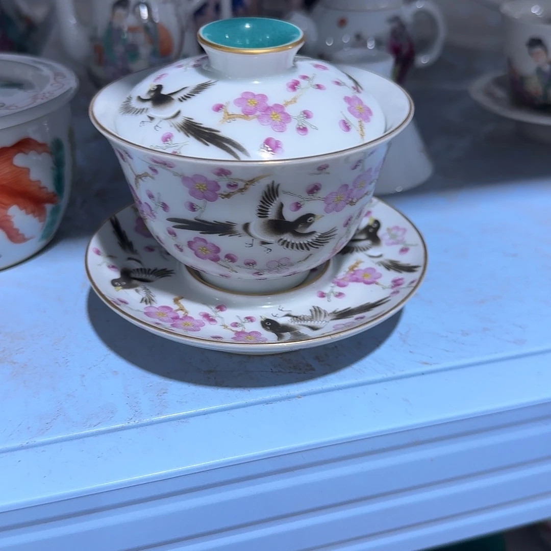 瓷片摆件手绘瓷器处理