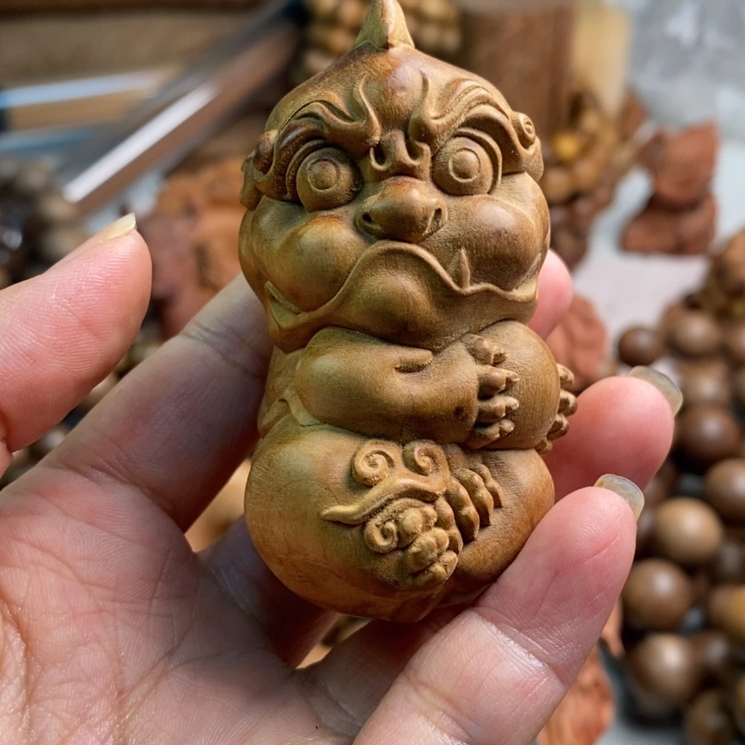 ****️檀香木无事牌印度老山貔貅奶香