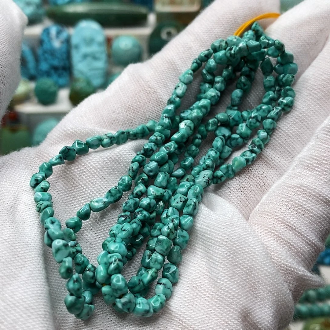 绿松石未镶嵌天然原矿 地大质检3.7mm