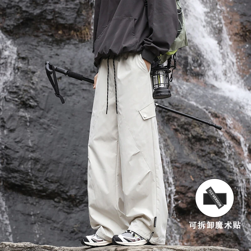 【无语不方】美式vibe中性风工装机能冲锋裤子男女休闲裤压褶伞兵裤