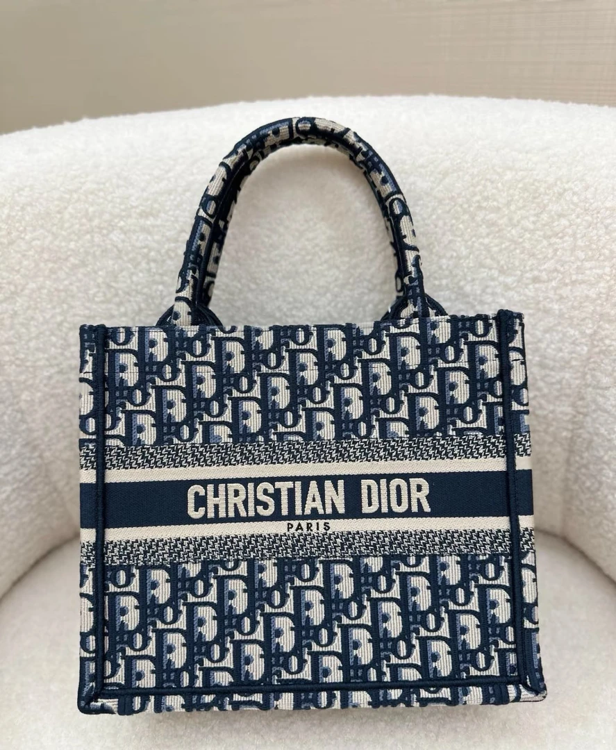 95新 DIOR/迪奥 迪奥/Dior  藏青色book小号托特包 26.5 12390578
