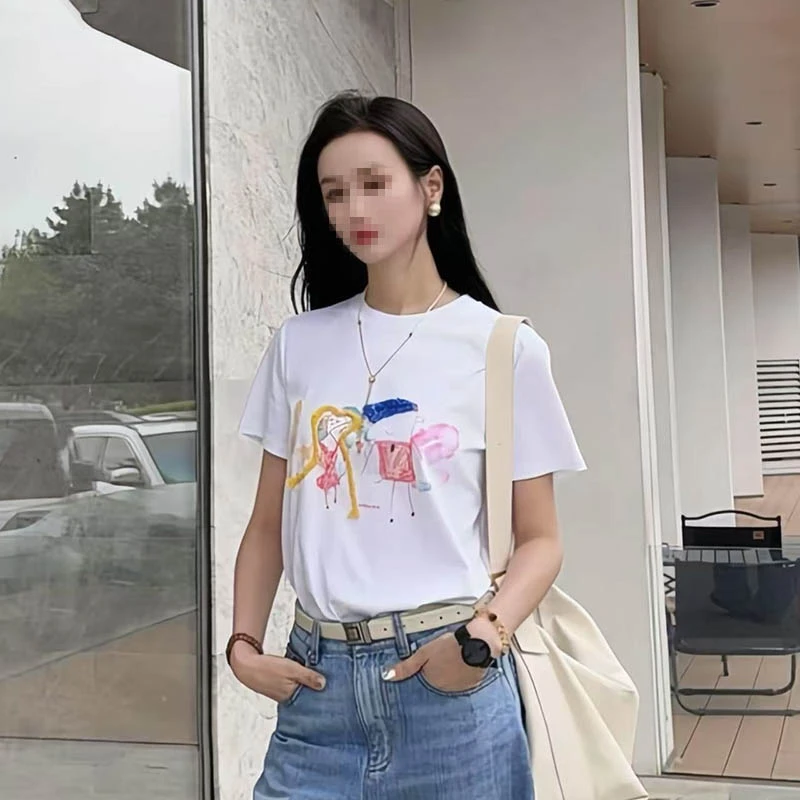 S3301-S3400 夏季印花星座T恤圆领女士卡通休闲风极简风时尚