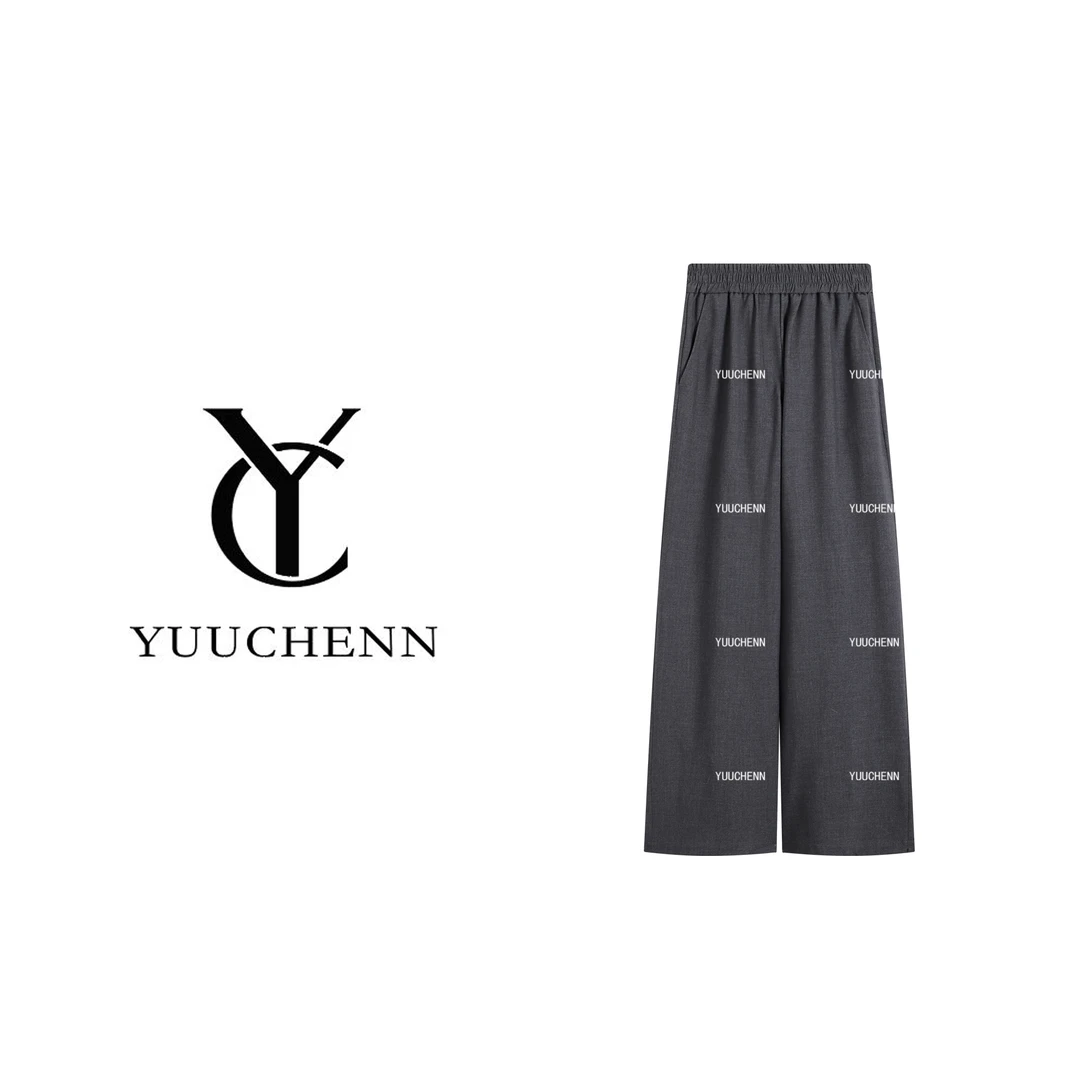 YUUCHENN 秋季秋冬直筒裤夏季厚款休闲裤松紧腰25C-W62831