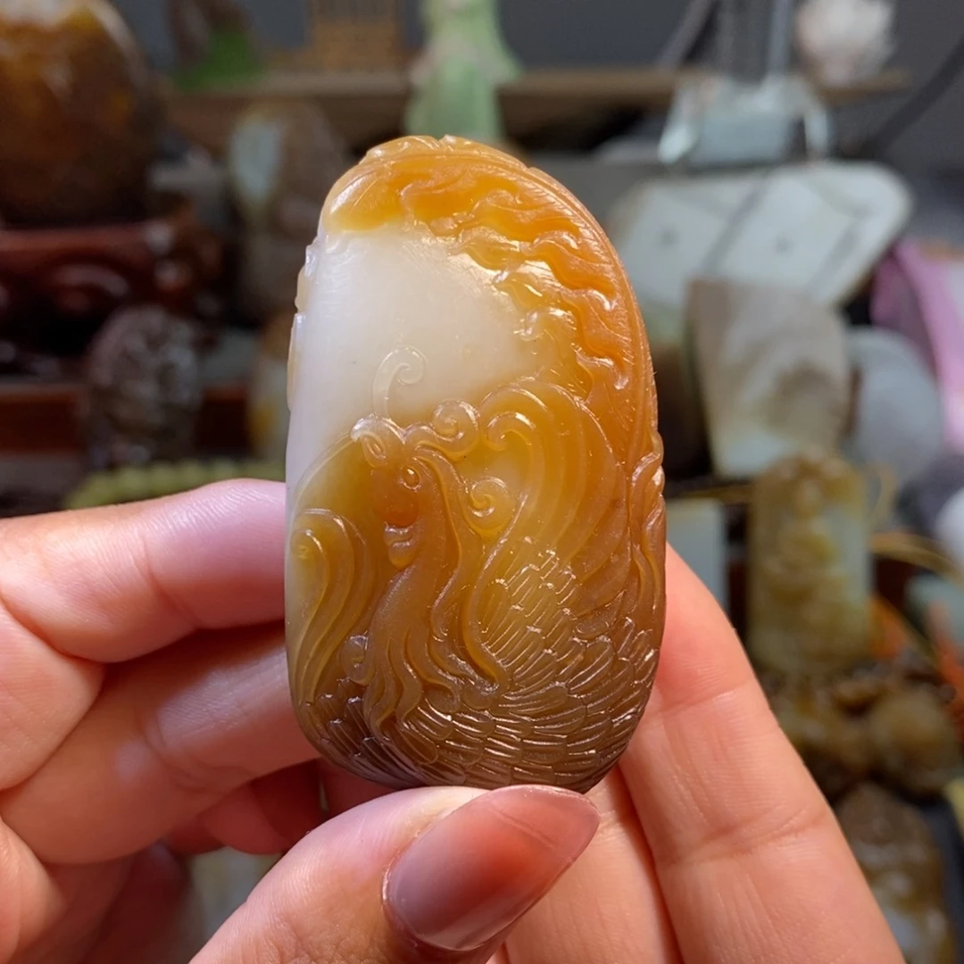 定制和田玉且末糖有凤来仪