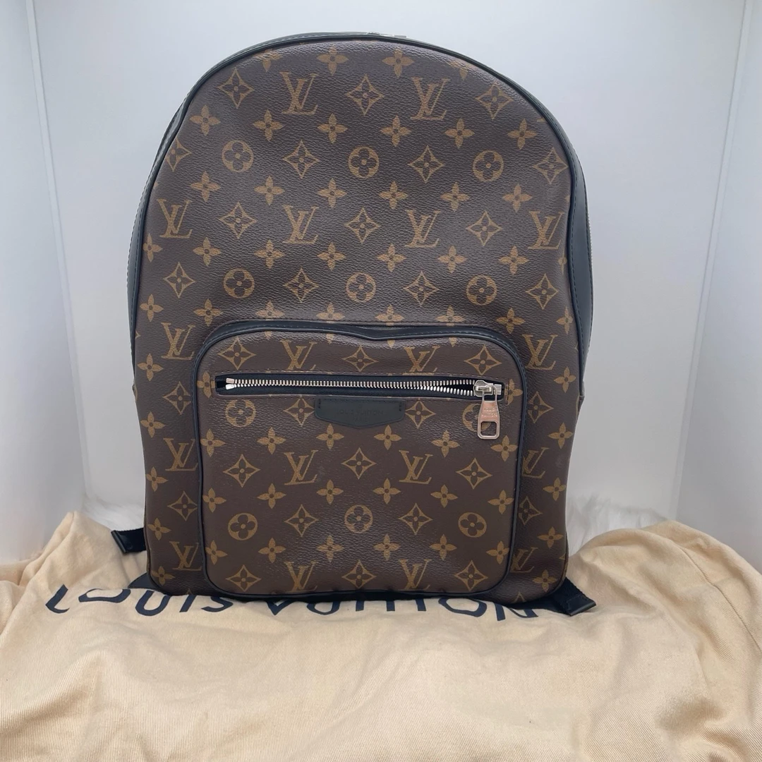 95新 LouisVuitton/路易威登 Louis Vuitton 经典老花拼皮双肩包