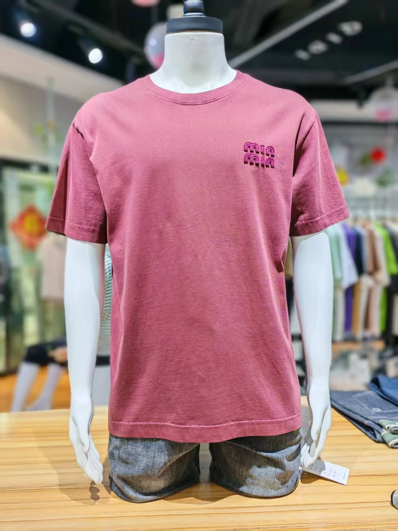 25年夏季纯棉刺绣轻奢美式休闲宽松圆领男短袖