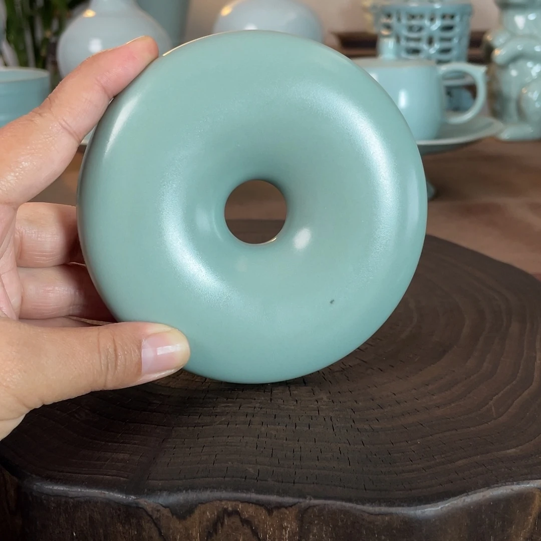 瓷微瑕简包甜甜圈原矿汝瓷当代