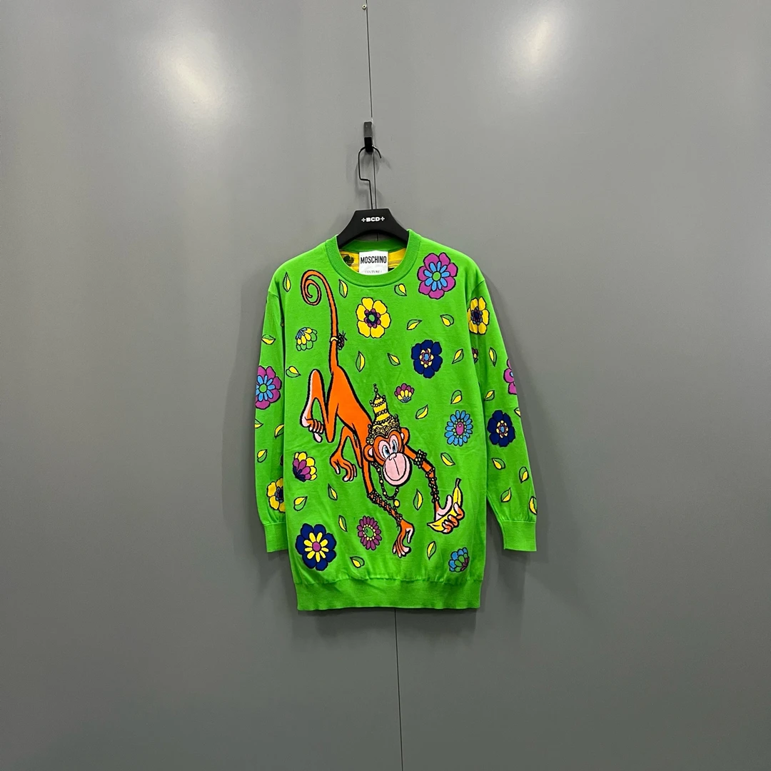 tt1 莫 卡通猴子印花针织衫 S码/全新/610668