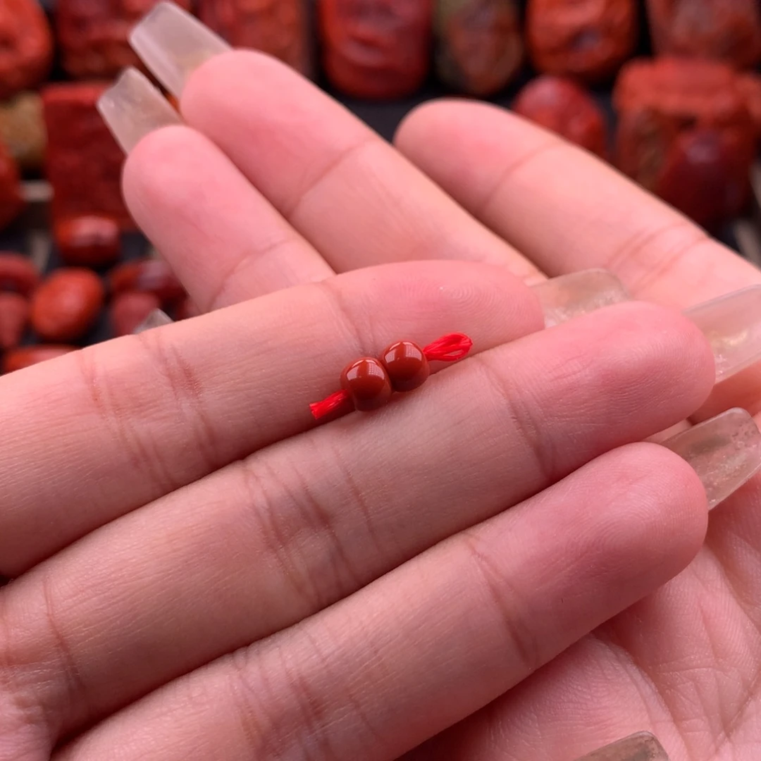 南红玛瑙南红川料老型对珠5.2mm未镶嵌