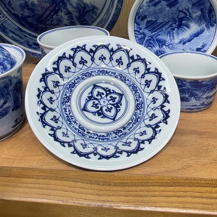 b***a青花宝相盖碗托一个