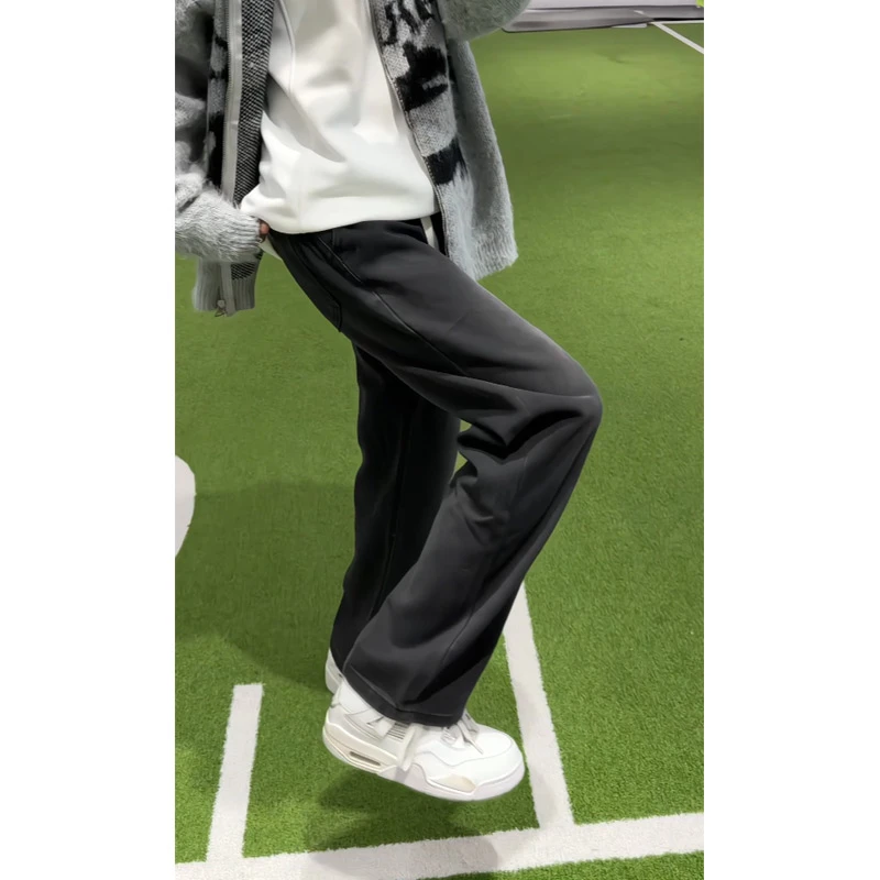 cleanfit窄版显瘦黑色牛仔裤男小个子显高微喇裤美式vibe直筒裤子