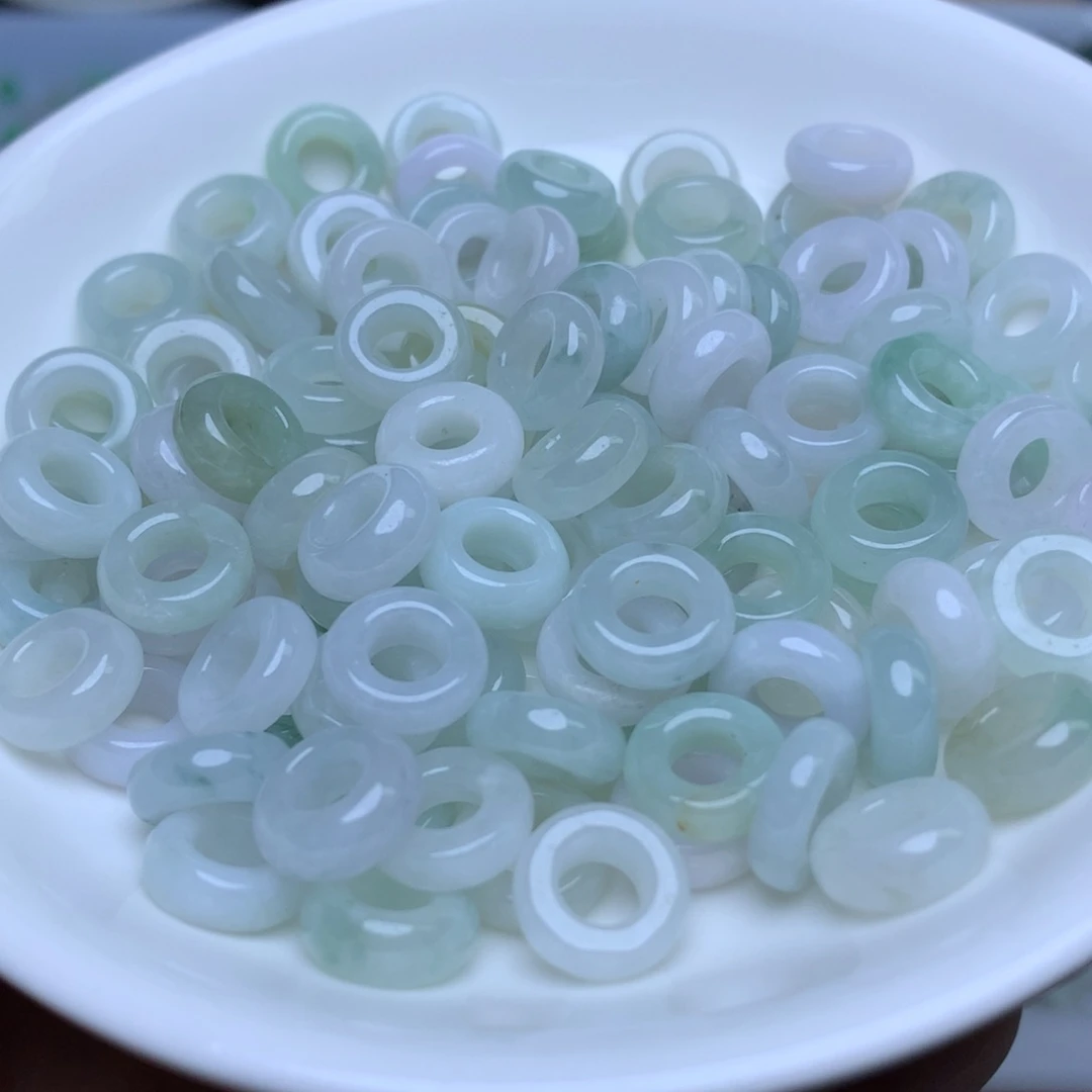 【闪购商品】翡翠手链未镶嵌卡10冰绿白环20个