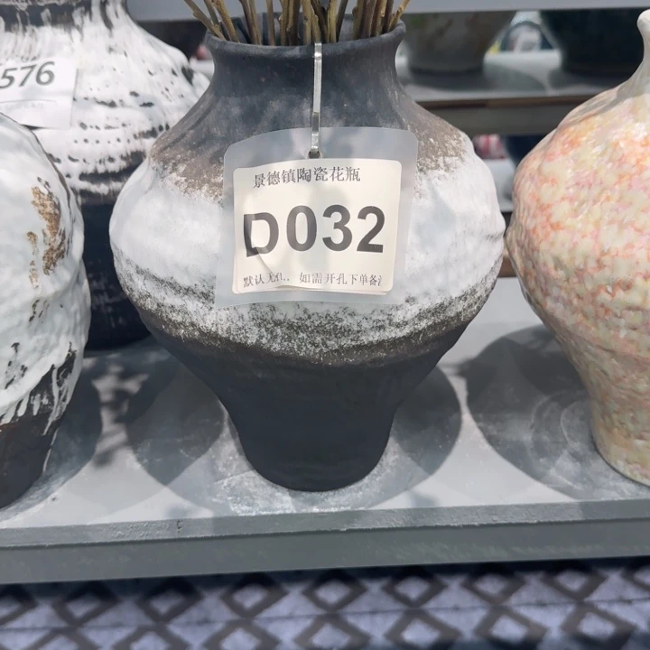 㞮***鳗瓷片景德镇高温花器编码032高28口8默认无孔