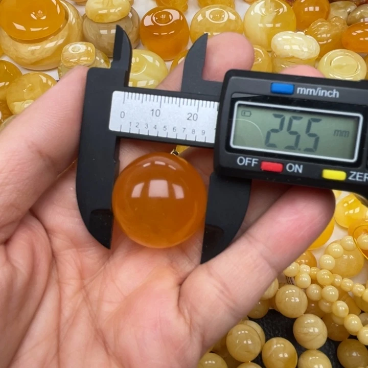 裸石蜜蜡未镶嵌蜜蜡有瑕疵圆珠