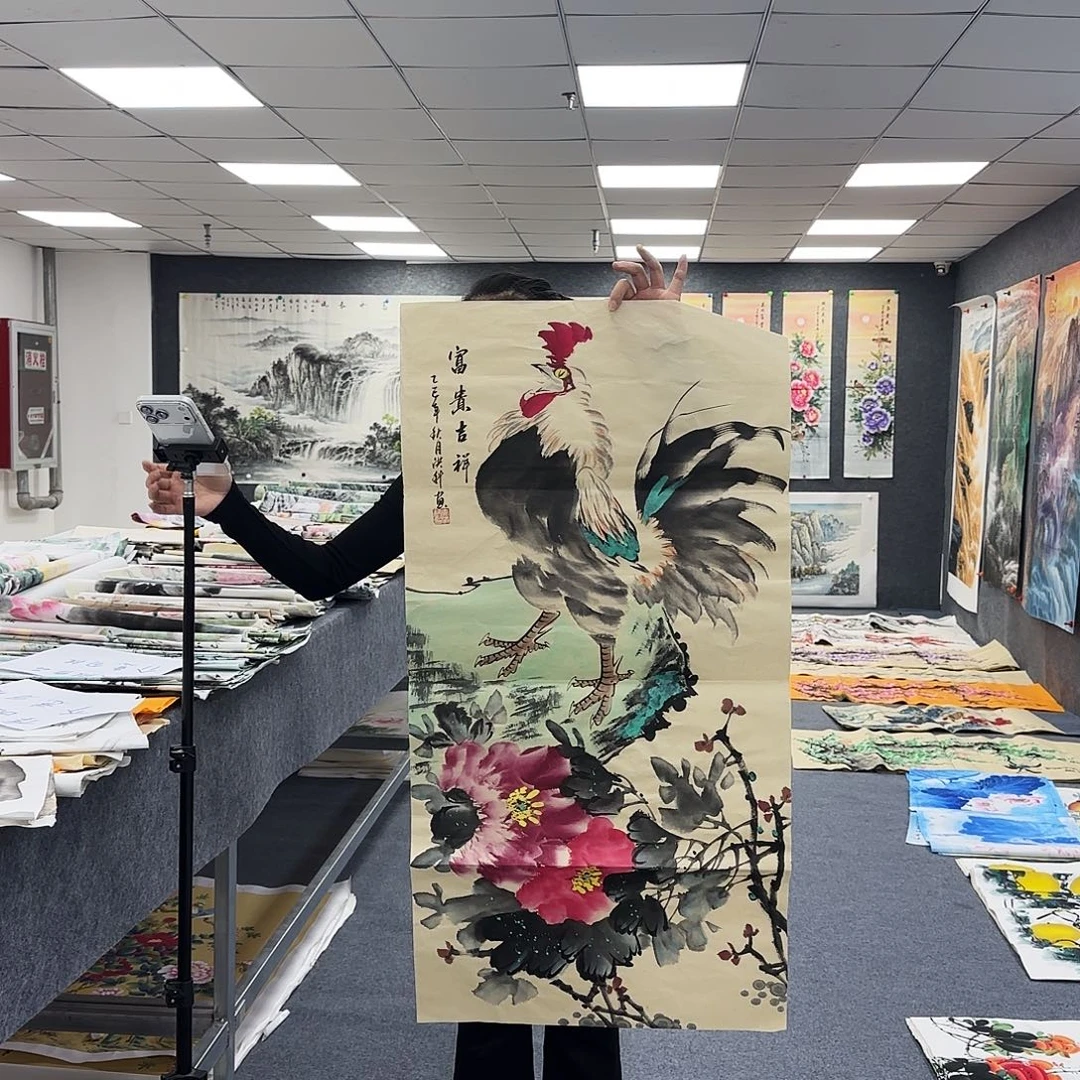 国画作品小姐姐放漏中