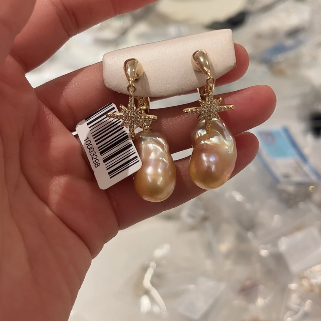 淡水珍珠耳饰合金