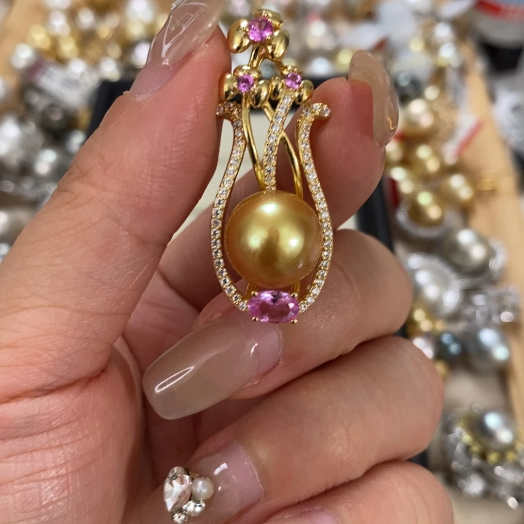 银S925镶嵌海水珍珠颈饰