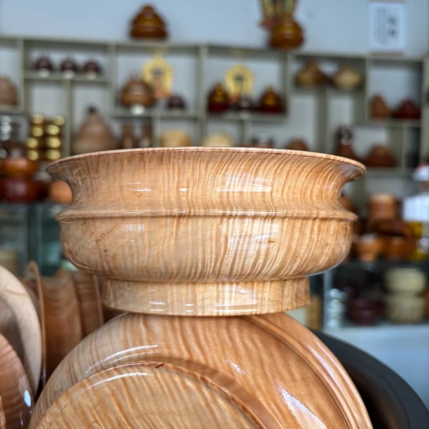 15口径16口径17口径拉巴木和尚碗饭碗糌粑碗天然花纹藏式木碗