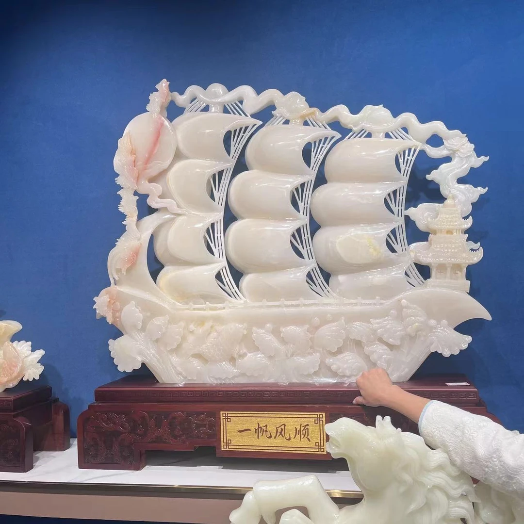 一帆风顺摆件--家居饰品乔迁公司开业办公室客厅玄关工艺品描金