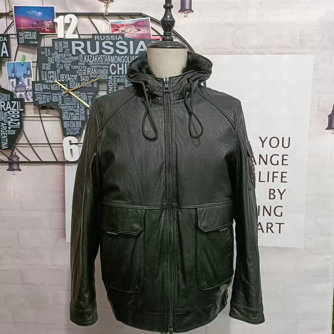 百成萨 2262【牛皮休闲男装】【托卡内胆】【冬季加厚】男士皮衣时尚