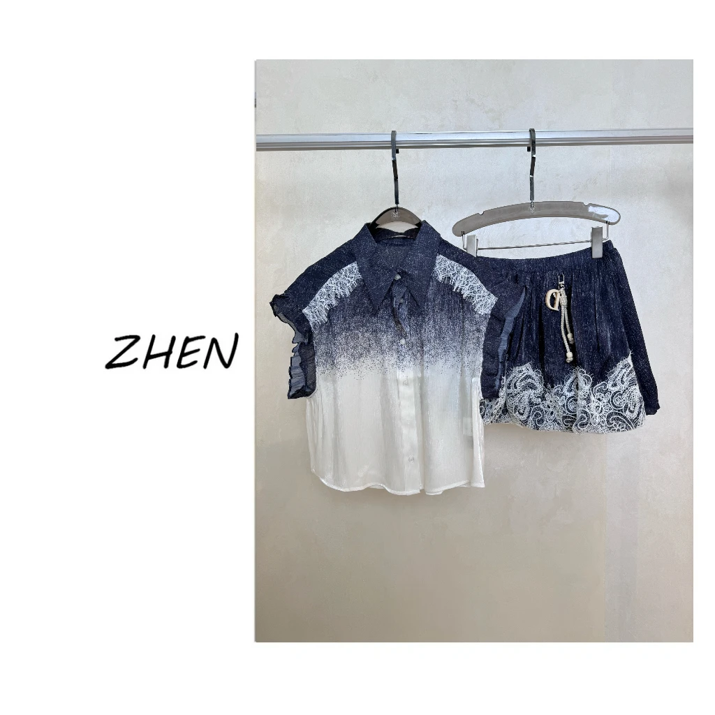 【ZHEN】25K00922 2025新款时尚气质修身显瘦设计师款时尚套装女