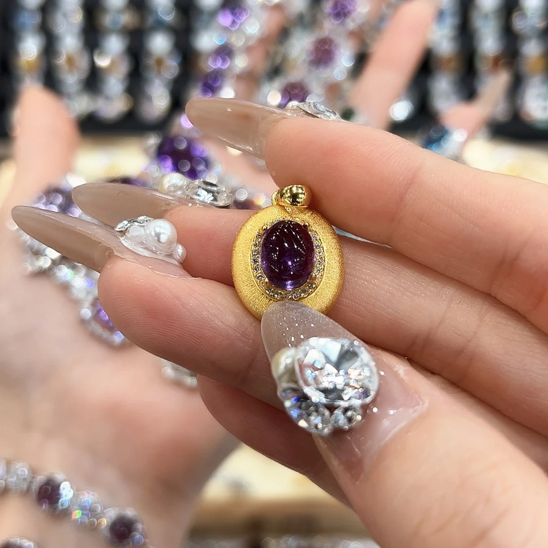 水晶金色拖不保色介意慎拍银托不掉色银S925镶嵌孤**狼