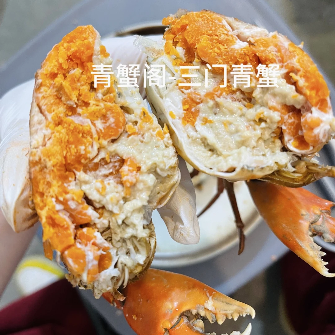 【3只包邮】三门青蟹【大母膏蟹6-8两】鲜活红膏蟹鲜活发出正宗