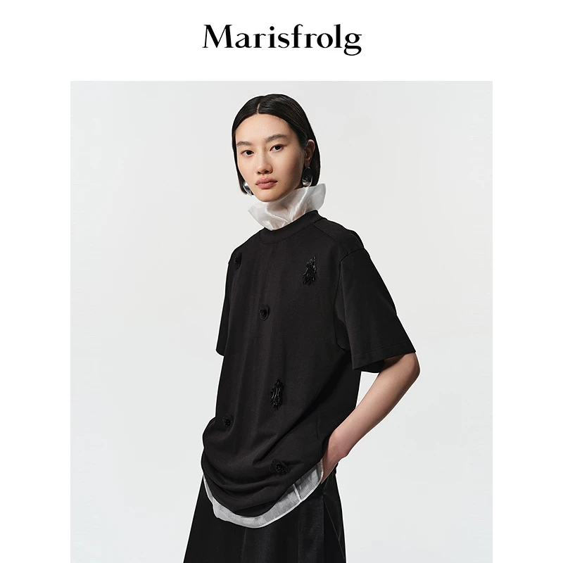 Marisfrolg玛丝菲尔25秋冬简约大方百搭时尚气质T恤A1FZ30247