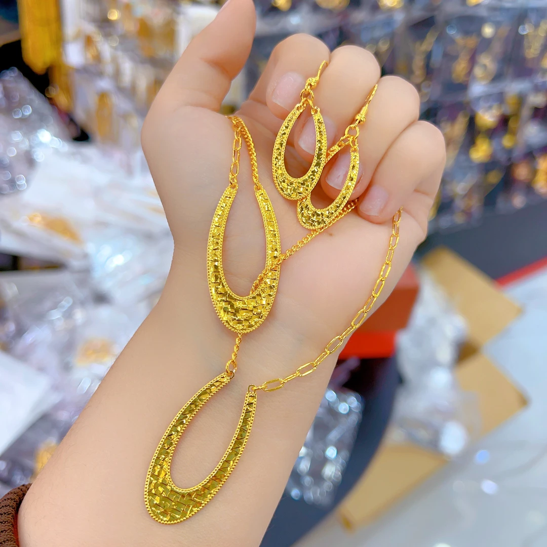 铜合金项链 伊帕尔阿依新款时尚百搭气质好看的套装 项链 耳环