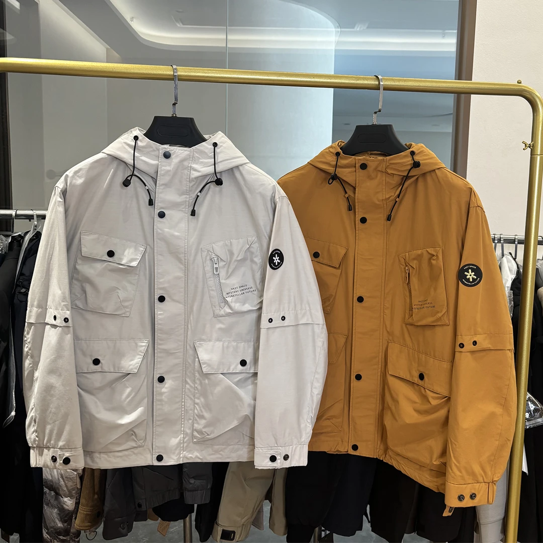 【H家】联名系列！多口袋工装！秋季新款户外防风连帽夹克外套男