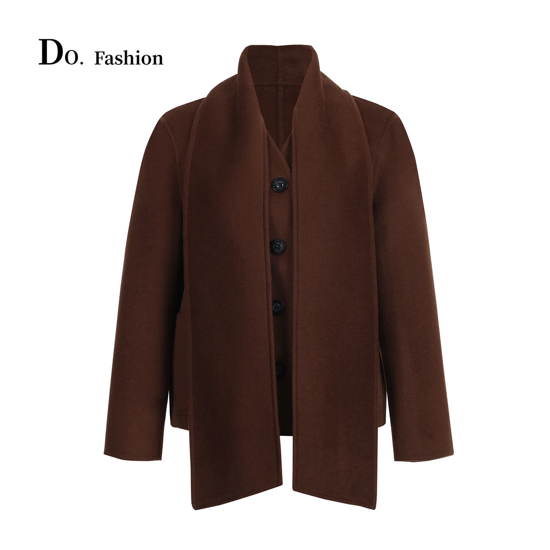 【Do.Fashion欧阳】澳大利亚羊毛+羊绒围巾斗篷大衣