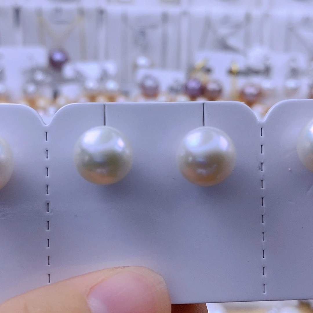 耳饰银S925镶嵌淡水珍珠