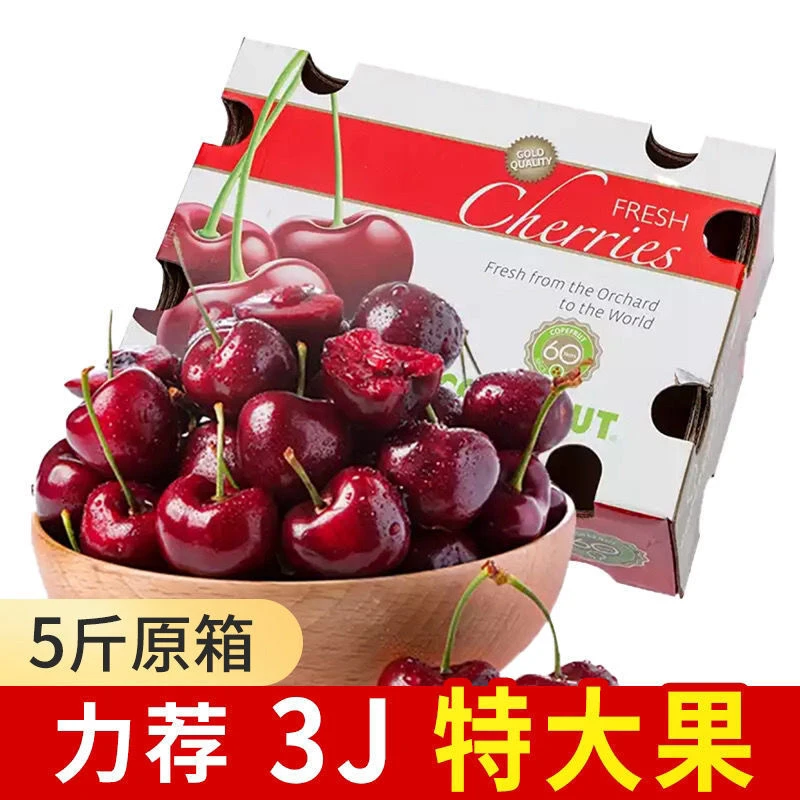 5斤原箱智利进口车厘子海运当季水果孕妇3J~4J  内附果径卡