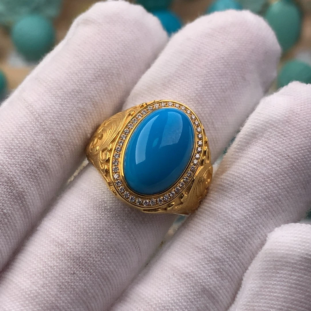 绿松石18K金镶嵌发饰