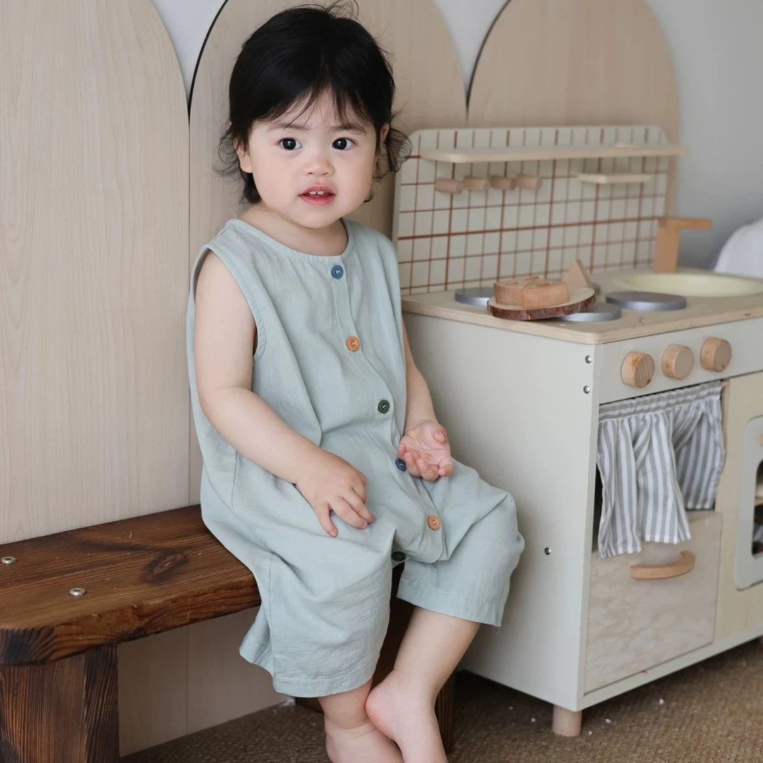0一3月婴儿衣服薄款夏婴幼儿纯棉无袖哈衣宝宝纯棉背心连体衣夏季