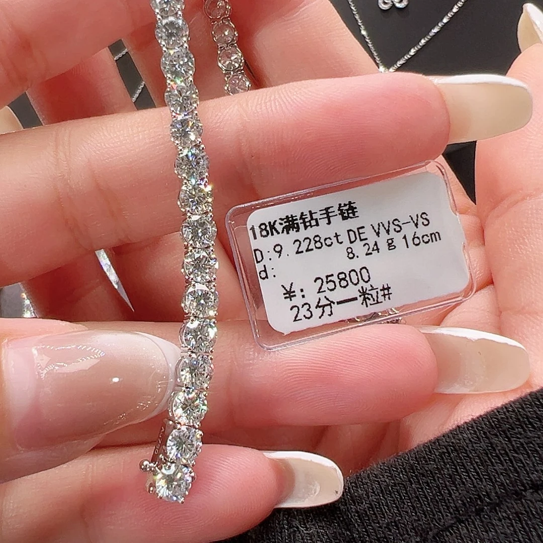 18K金镶嵌颈饰实验室培育钻石
