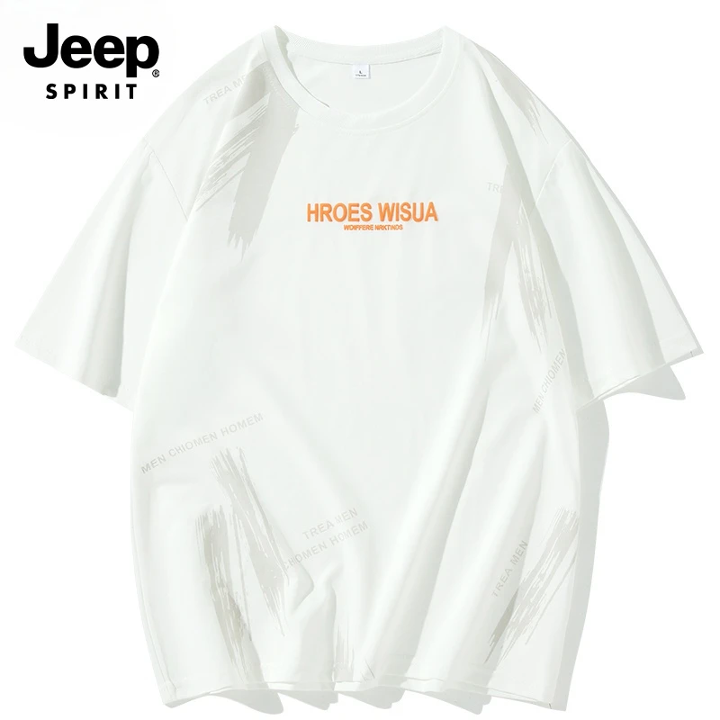 JEEP SPIRIT吉普短袖T恤男新款夏季潮牌百搭潮流宽松上衣服港风潮
