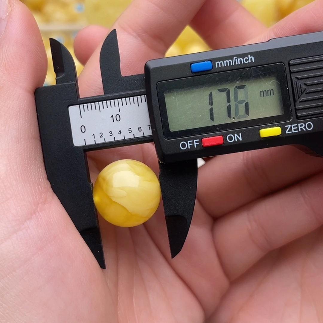 琥珀未镶嵌裸石蜜蜡圆珠梦