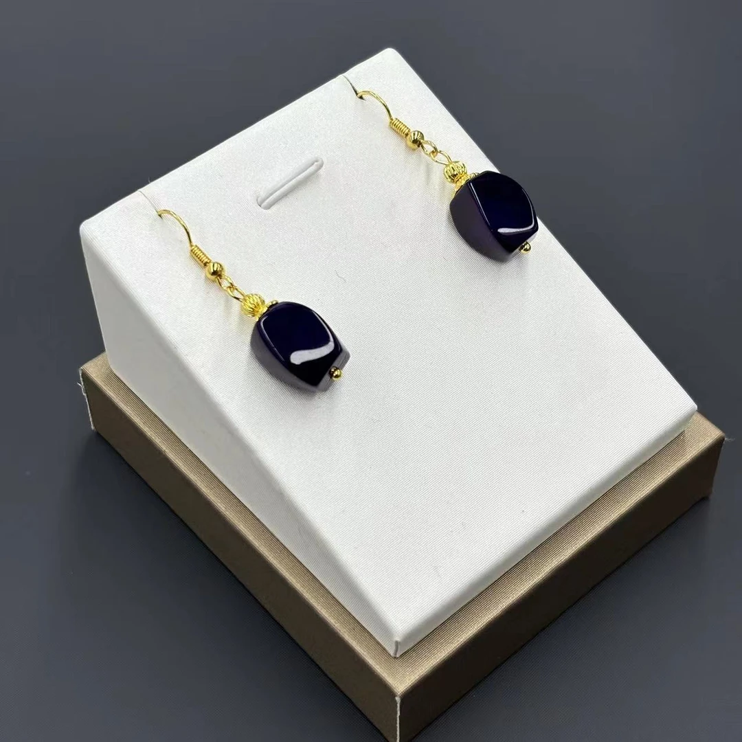 【符老板】y2330-紫俱来钮珠耳坠-紫俱来玛瑙-多样性只发一件-合金