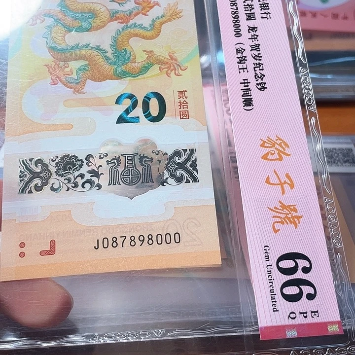 塑料087898000 龙钞单张