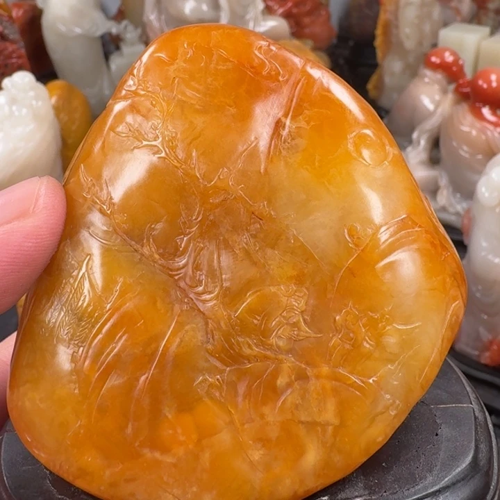 晨***风寿山石寿山石鹿目