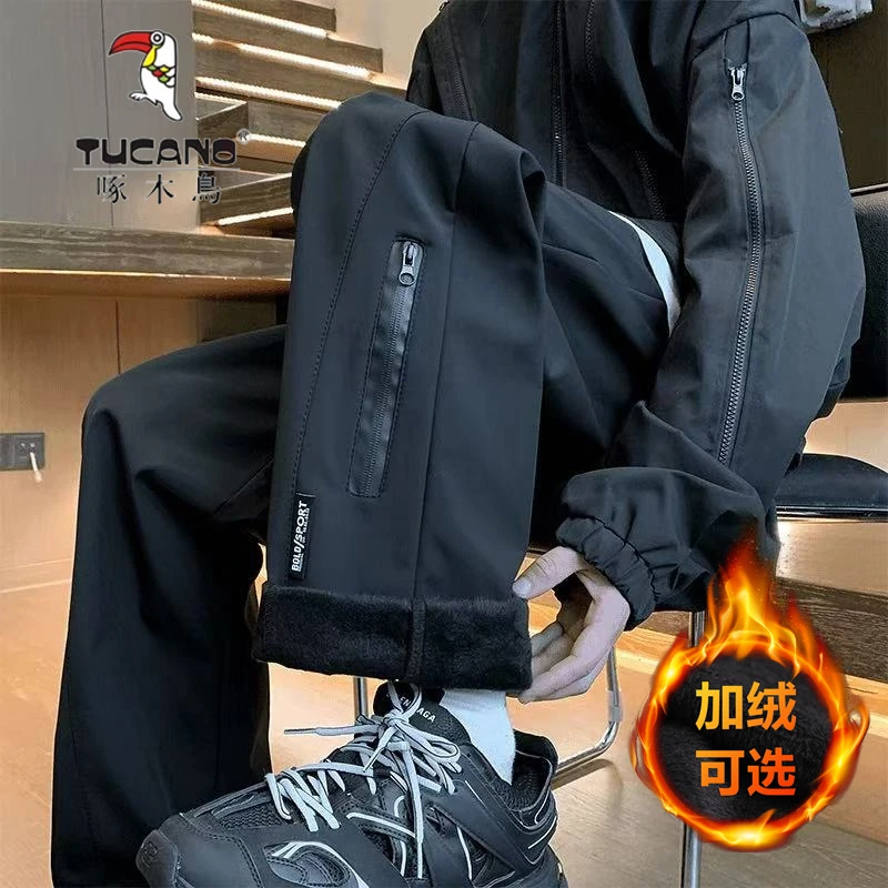 啄木鸟机能户外休闲裤冬季高街百搭工装裤百搭美式斜切直筒登山裤